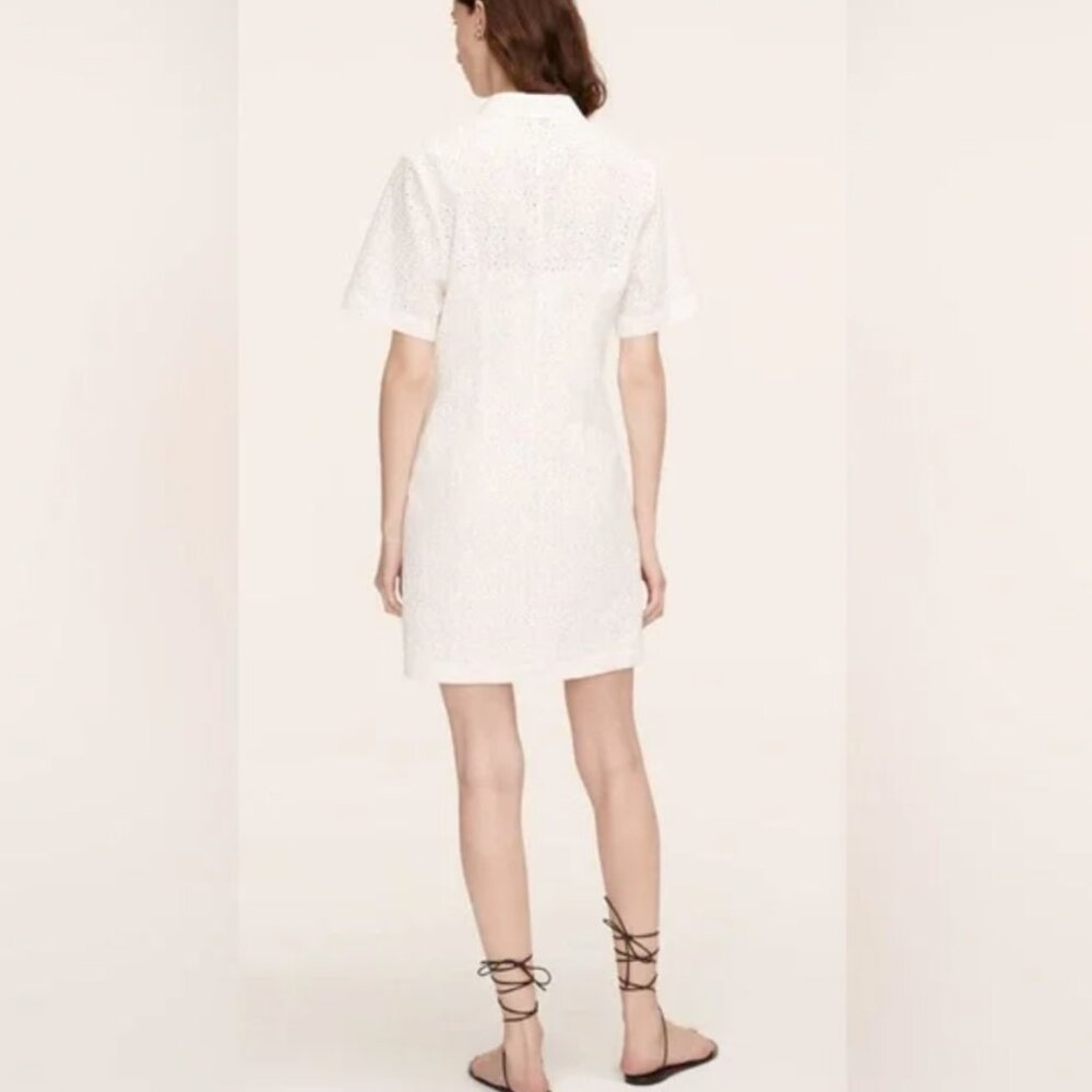 Rebecca Taylor Lea Eyelet White Shirt Dress Shirtdress Sz 6 - Full Moon NWT - Picture 4 of 9